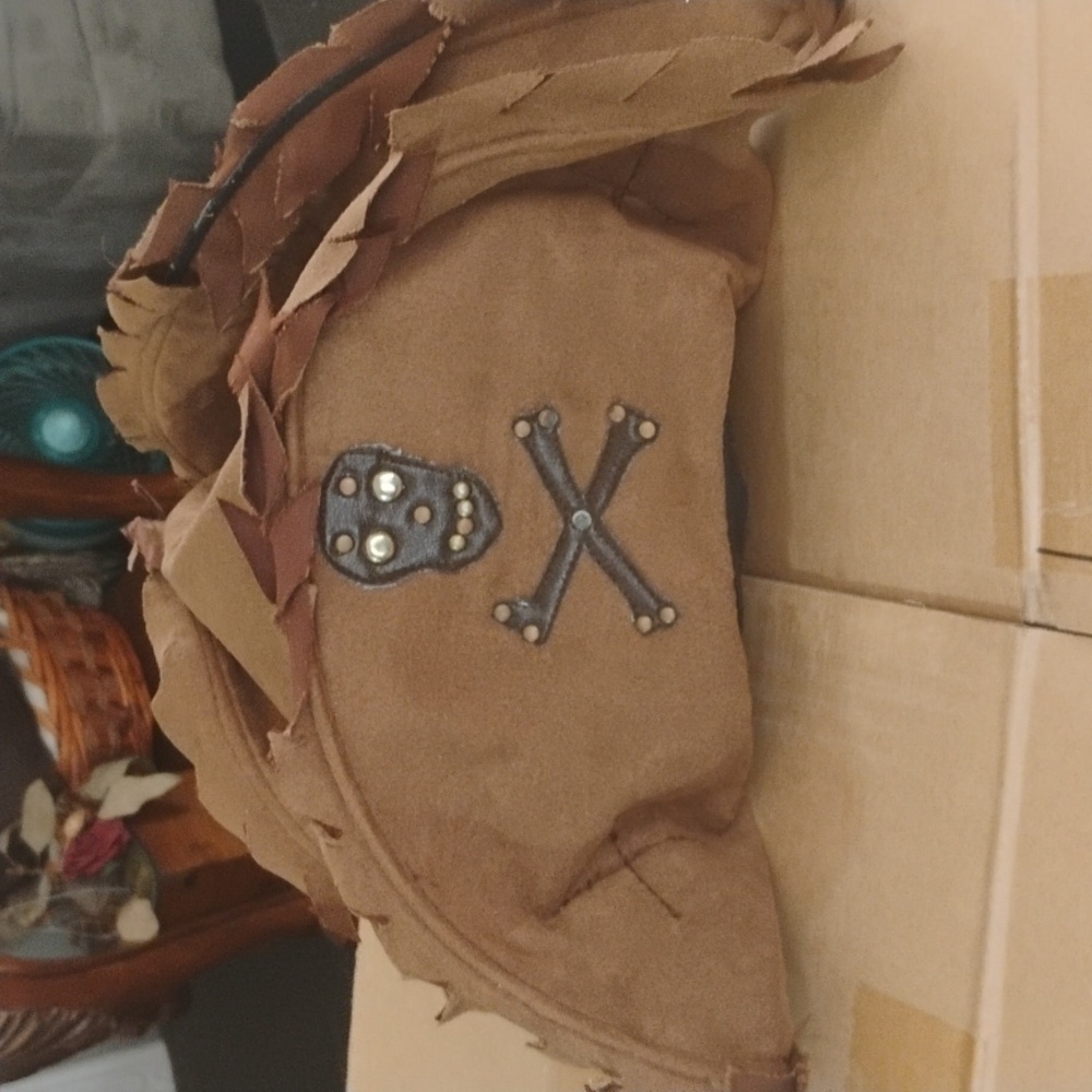 Brown Pirate Hat with Skull and Crossbones